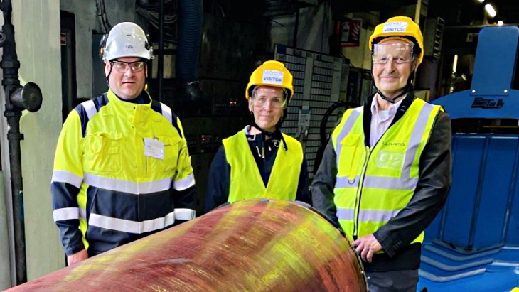 Blank for first Finnish copper disposal canister produced