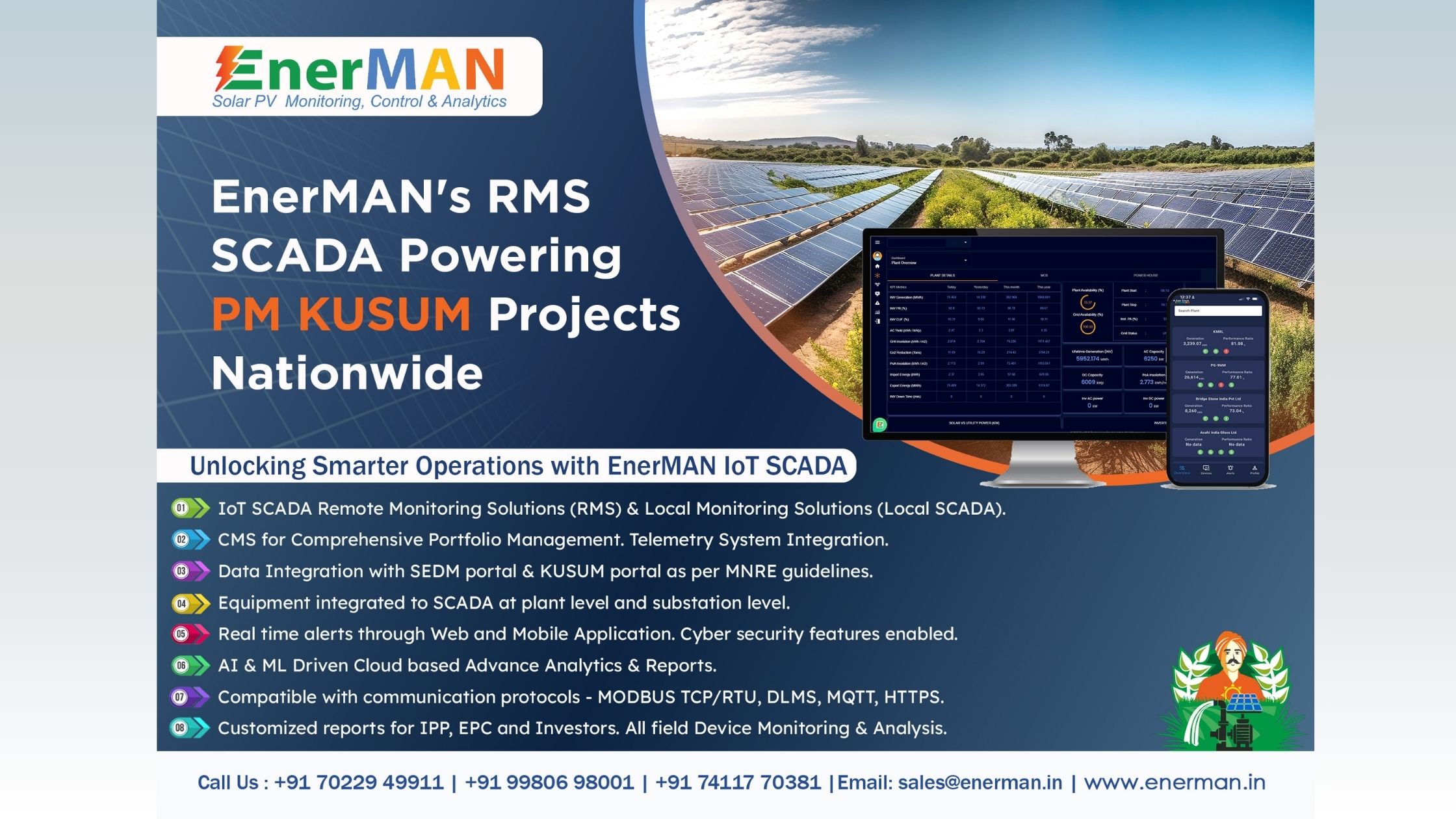 EnerMAN’s RMS SCADA digitizing PM-KUSUM Projects