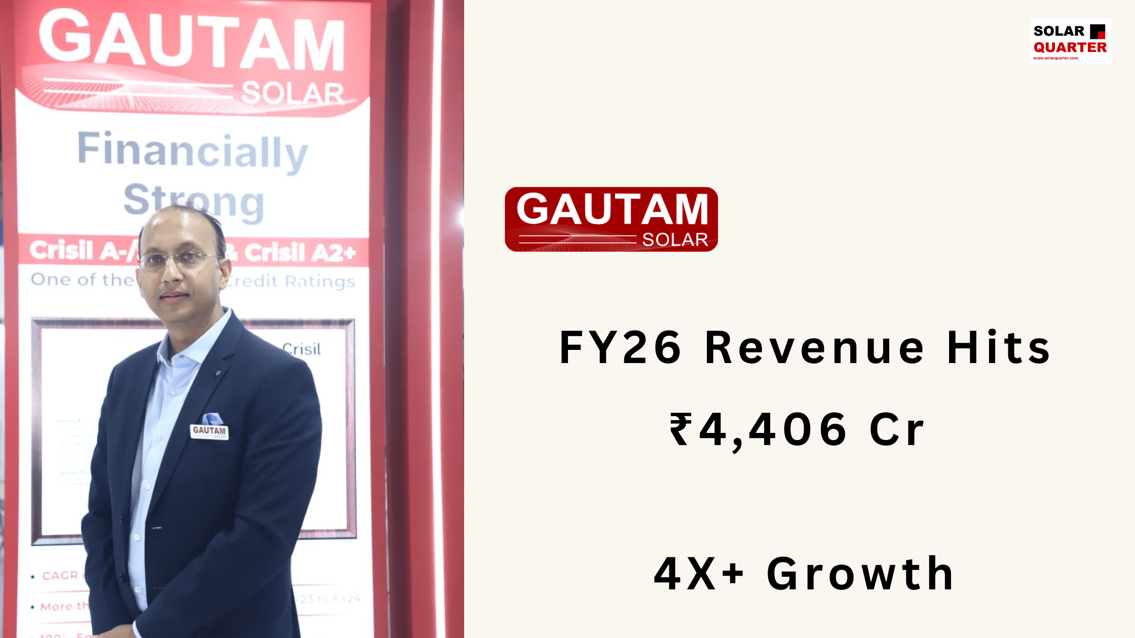 Gautam Solar Reports ₹4406 Cr Revenue in FY26, Achieves Over 4X Growth