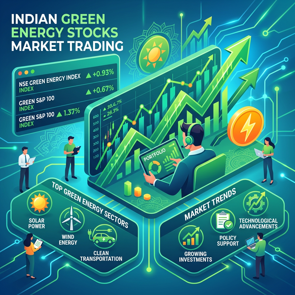 Indian Green Energy Stocks Witness Mixed Trading Amid Strong Broader Market Momentum