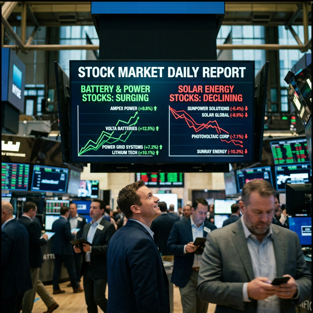 Battery And Power Stocks Lead Green Energy Market Rally Amid Solar Sector Decline