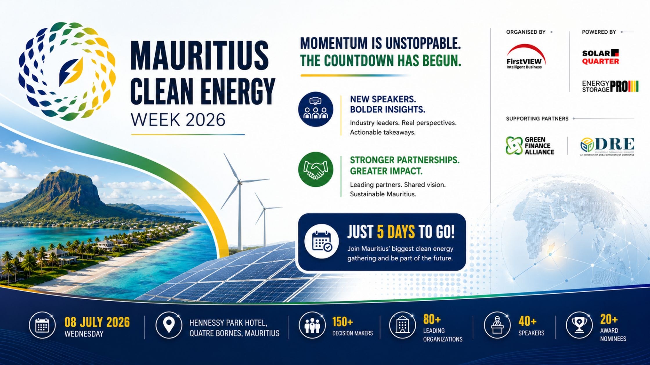 Mauritius Clean Energy Week 2026 Gains Unprecedented Momentum with New Speakers, Strategic Partners, and Just 5 Days to Go  
