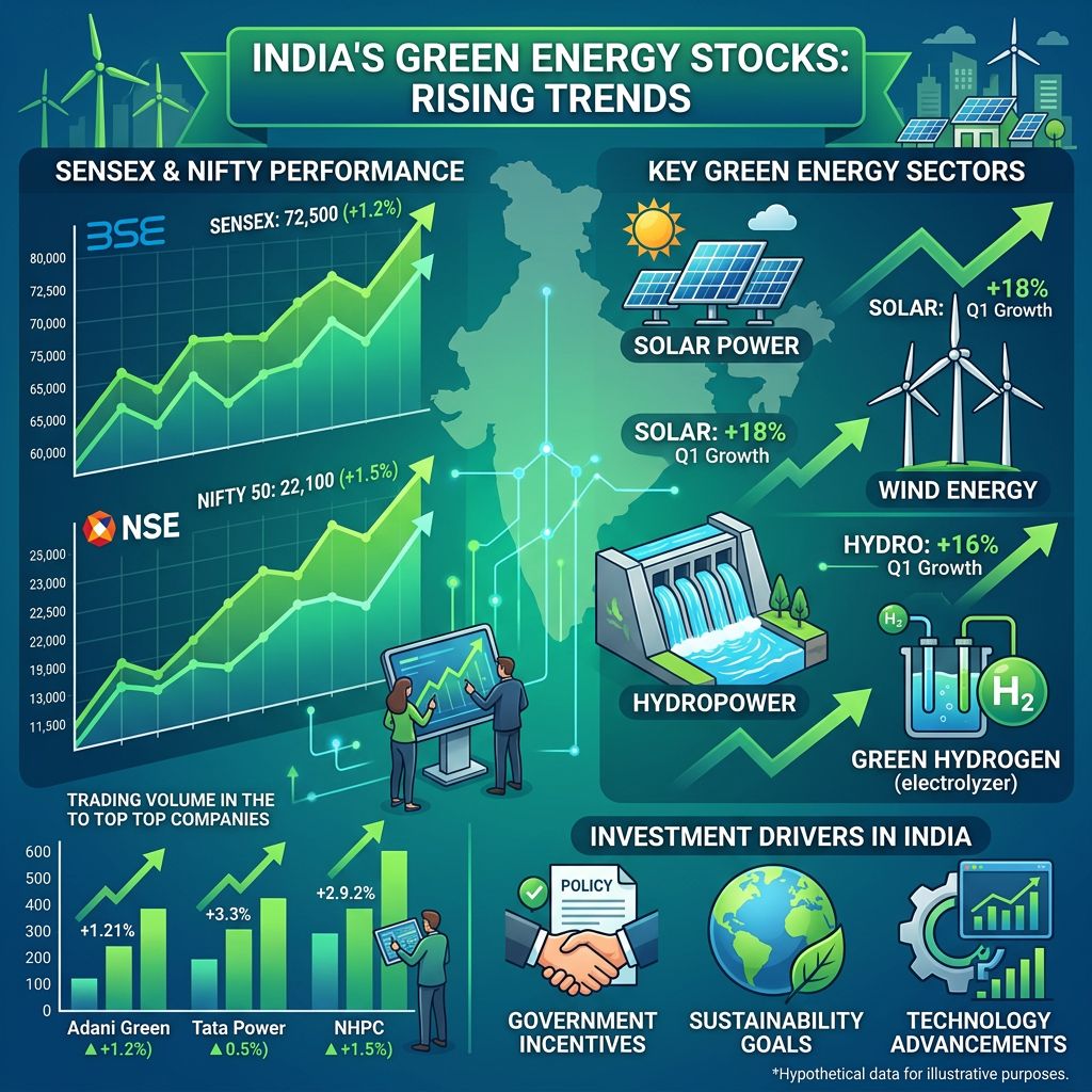 Green Energy Stocks End Mixed As Sensex And Nifty Close Higher On July 1, 2026