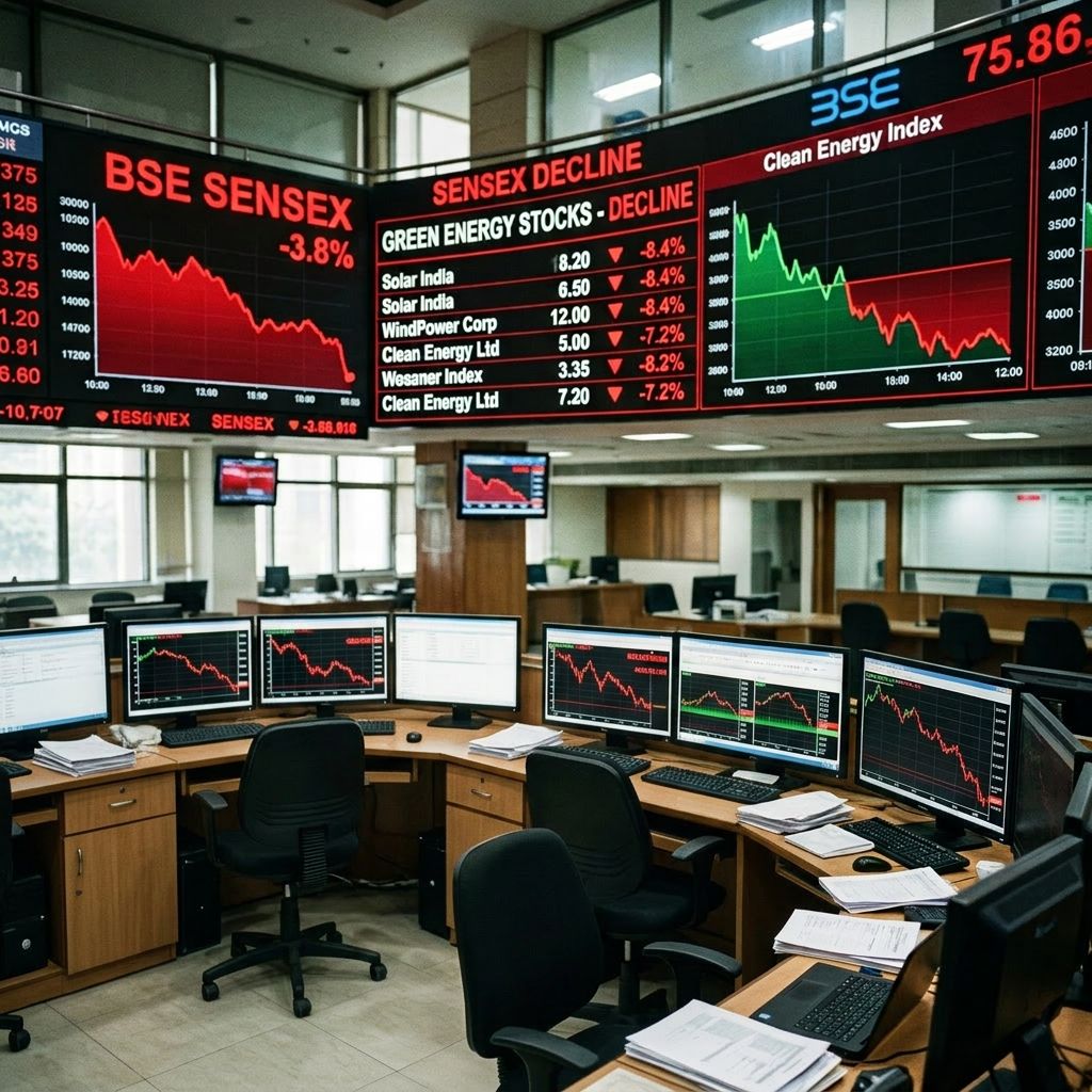 Indian Stock Market Slump Drags Green Energy and Power Stocks Lower on July 8