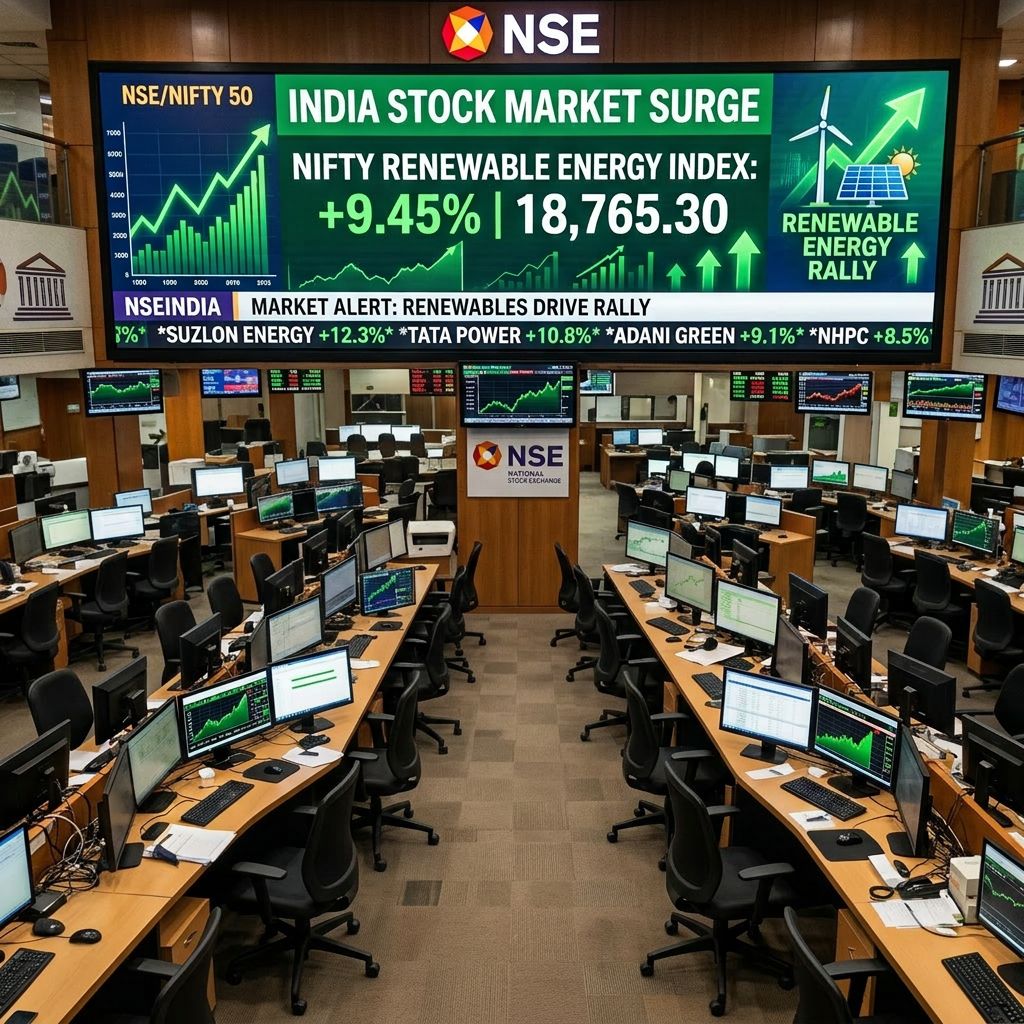 Indian Stock Market Rallies As Renewable Energy And Large-Cap Stocks Drive Strong Gains On July 10, 2026