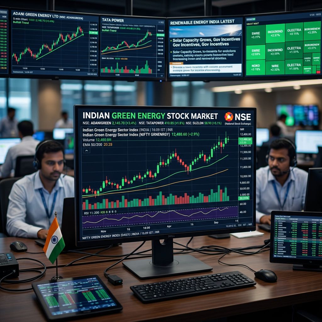 Indian Green Energy Stocks Trade Mixed Despite Strong Market Rally (17 July 2026)
