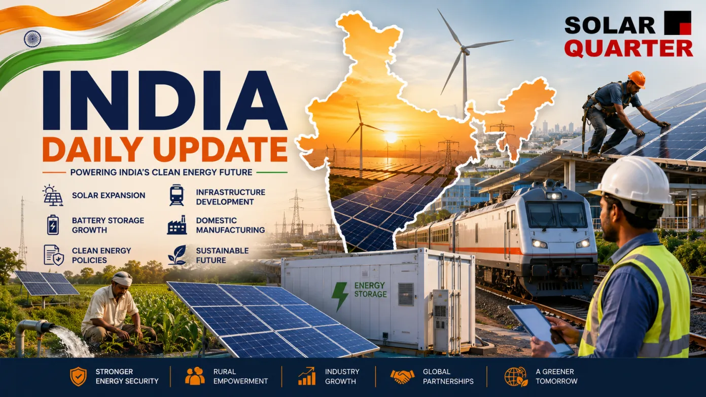 India Daily: India Backs BESS with ₹5,400 Cr, India Solar Crosses 164 GW, NTPC Mining Plans 50 MWp Solar, CEA Proposes New Grid Standards and More…