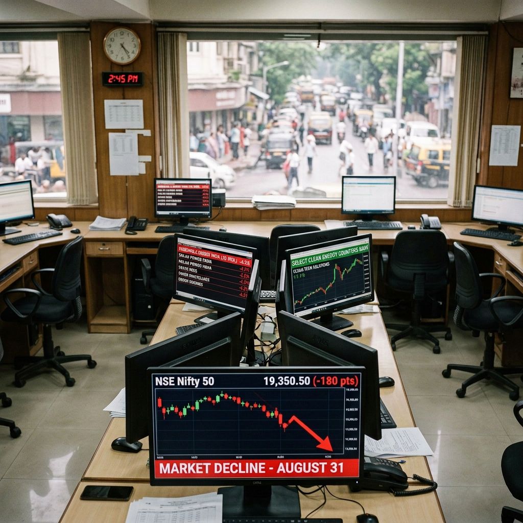Green Energy Stocks Under Pressure As Indian Markets End Lower On August 31
