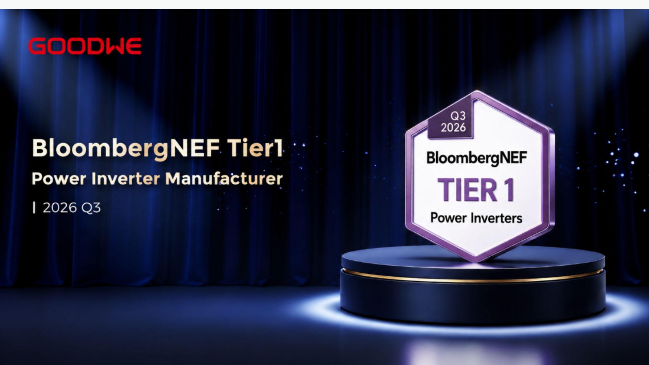 GoodWe Included in BloombergNEF Tier 1 Power Inverter List for Sixth Consecutive Quarter