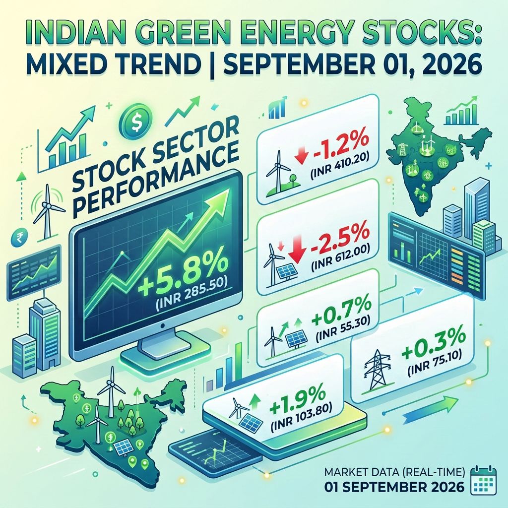 Indian Green Energy Stocks Show Mixed Trend As Adani Green Leads Gains (01 September 2026)