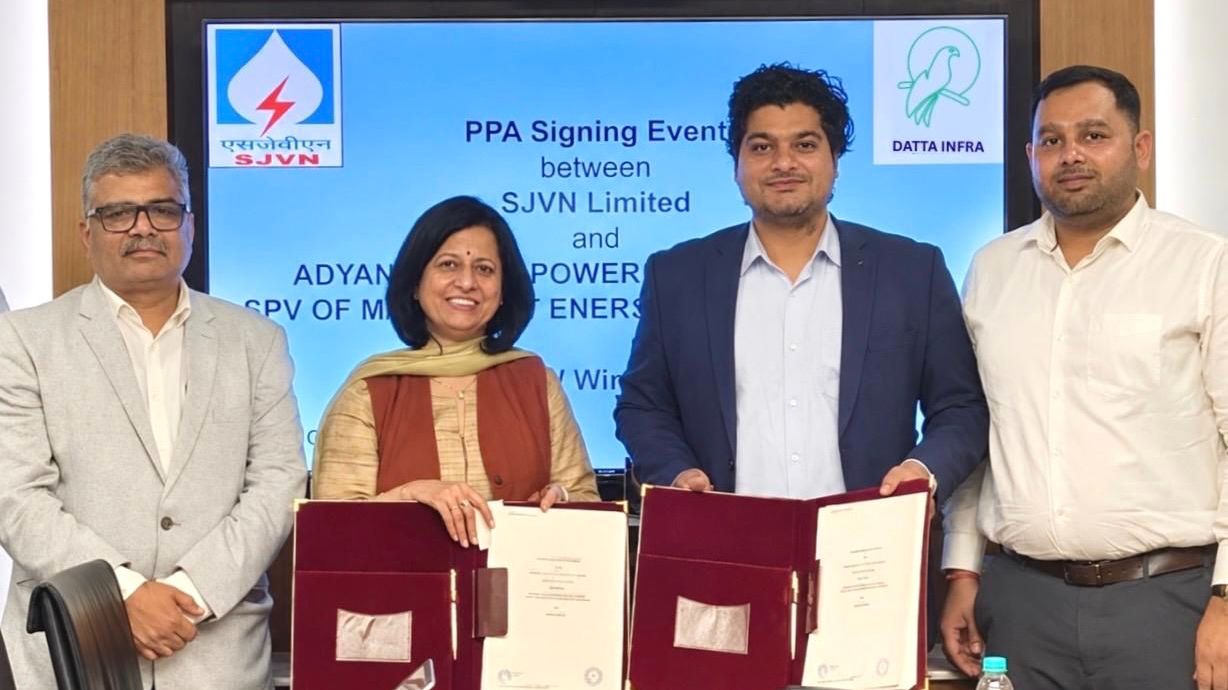 Adyant Alpha Power Signs 110 MW Wind PPA With SJVN, Taking Datta Infra Group Portfolio Beyond 600 MW