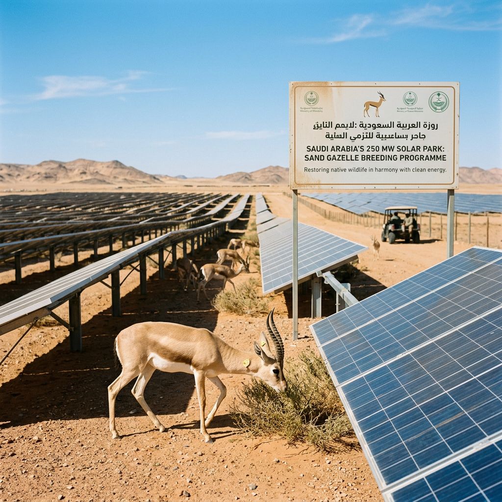 Saudi Arabia’s 250 MW Solar Park Launches Sand Gazelle Breeding Programme