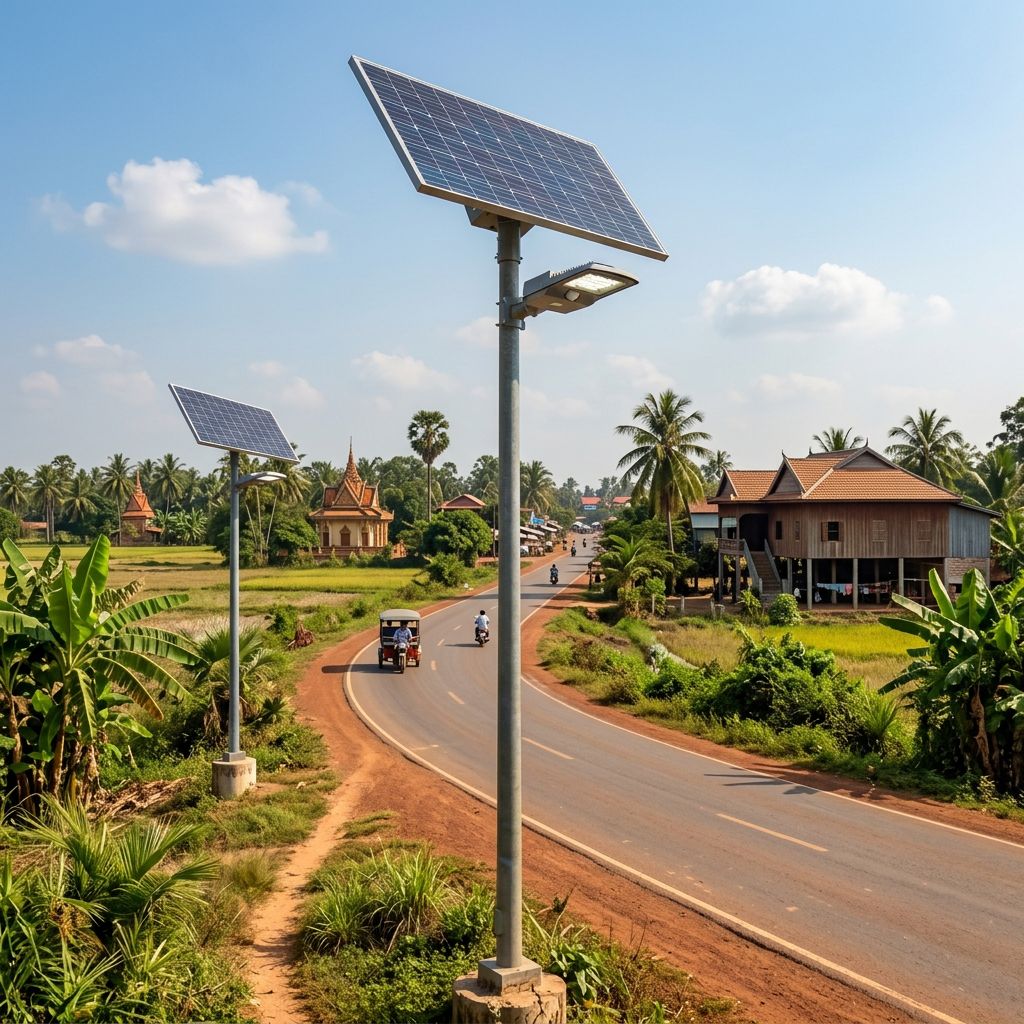 Cambodia Begins $6 Million Solar Street-Light Project Across 13 Provinces And 1,200 KMs Of Roads