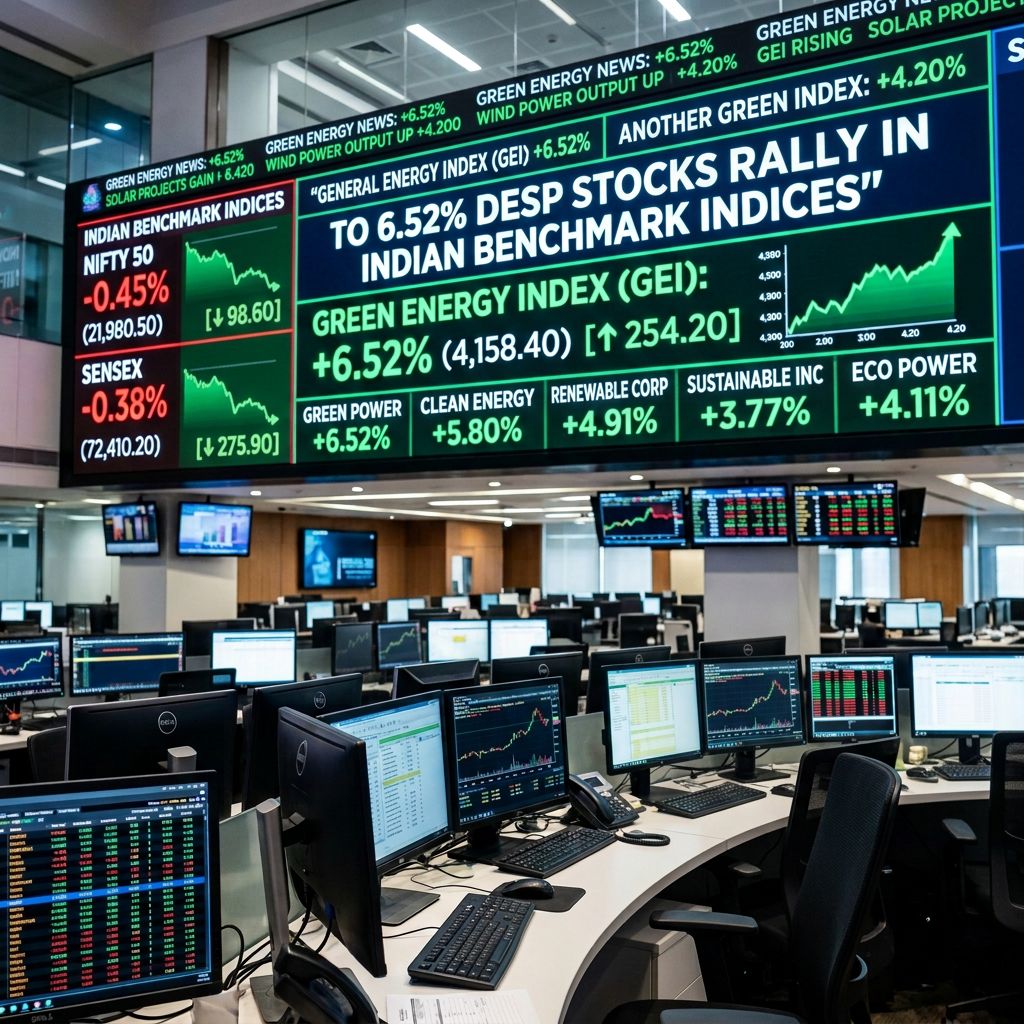 Green Energy Stocks Rally Up to 6.52% Despite Weakness in Indian Benchmark Indices (14 October 2026)
